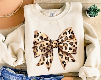 Leopard Print Coquette Bow PNG: Girly Watercolor Clipart (Digital Download)