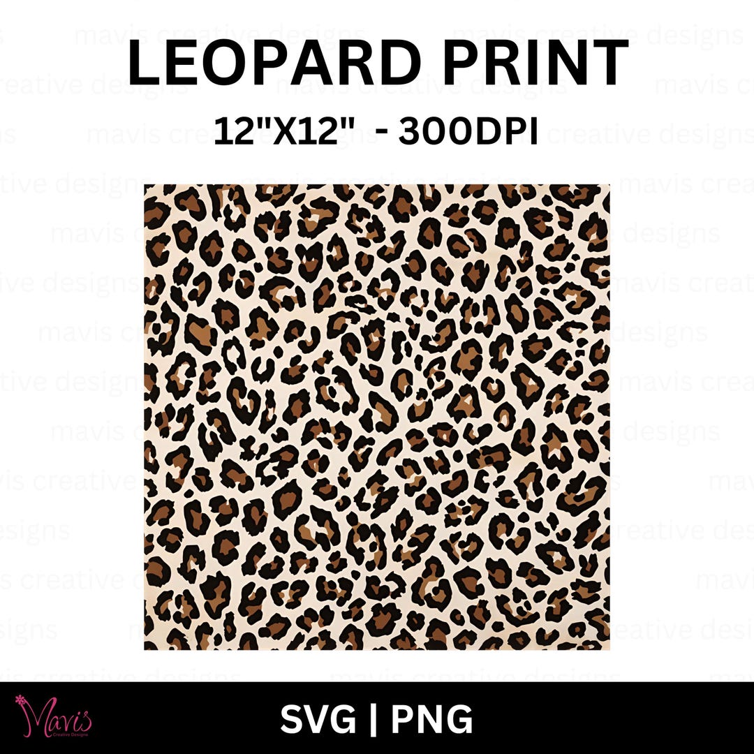 DIGITAL DOWNLOAD Leopard Print Digital Paper, Scrapbook Paper, 12x12 ...