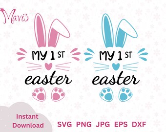 My First Easter SVG: Bunny Ears, Baby Onesie (Digital Download)
