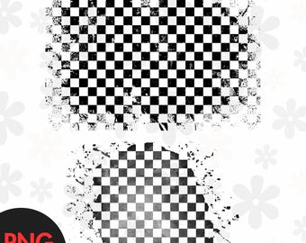 Checkered Pattern PNG Bundle: Distressed Checkerboard (Digital Download)