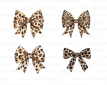 Leopard Print Bow PNG: Coquette Shirt Sublimation Design (Digital Download)