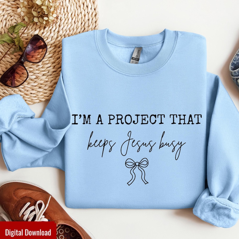I'm Project That Keeps Jesus Busy Svg, Funny Christian Svg, Modern Religious Coquette, Trendy Svg, Religious Svg, Jesus Svg, Cute Files image 6