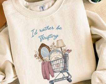 Prefiero estar comprando en tiendas de segunda mano PNG Diseño de camiseta de tienda de segunda mano retro Diseño de sublimación Amante de las antigüedades PNG Regalo de ahorrador PNG Mamá de granja de moda PNG