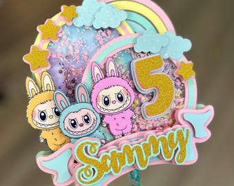 Bubu topper, Cute monster cake toppers, Labu topper, kids Party