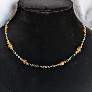 Silver chain beaded star necklace