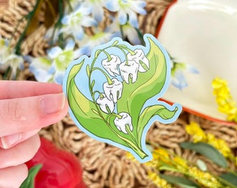 Teeth Lily of the Valley Sticker - Waterproof Laptop Decal
