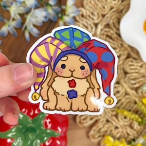 Jester Bunny Clown Sticker - 2.5 in - Waterproof/Weatherproof/Phone Case/Laptop/Notebook Cover Decor