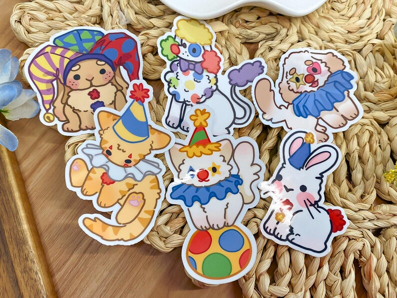 Acrobat Kitty Clown Sticker - 2.5 in - Waterproof/weatherproof/phone ...