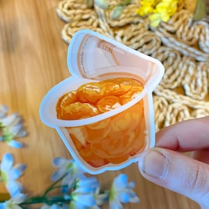 Mandarin Orange Cup Sticker - 3in - Waterproof/Weatherproof/Phone Case/Laptop/Notebook Cover Decor