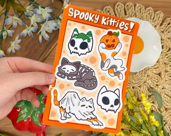 Spooky Kitties Sticker Bogen - 5 cm - Wasserdicht/Wetterfest/Phone Case/Laptop/Notebook Cover Decor