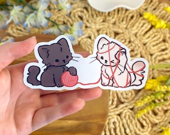 Couple Kitty Sticker – Waterproof Laptop, Phone, and Notebook Decor