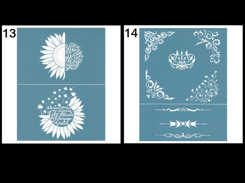 15 Styles Selfadhesive Silk Screen Printing Stencil Festival Themed