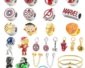 Bracelet Charms Beads Diy Pendant  Avengers Iron Man Spiderman Charms for Hand Making Jewelry Accessories gift for her