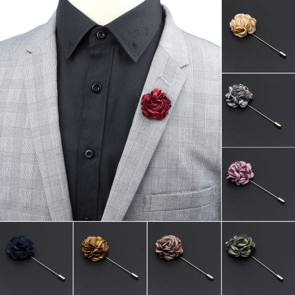 Men's Handmade Brooches Floral Brooch Pin Suit Shirt Corsage Collar Lapel Pin Wedding Boutonniere Jewelry Clothes Accessory