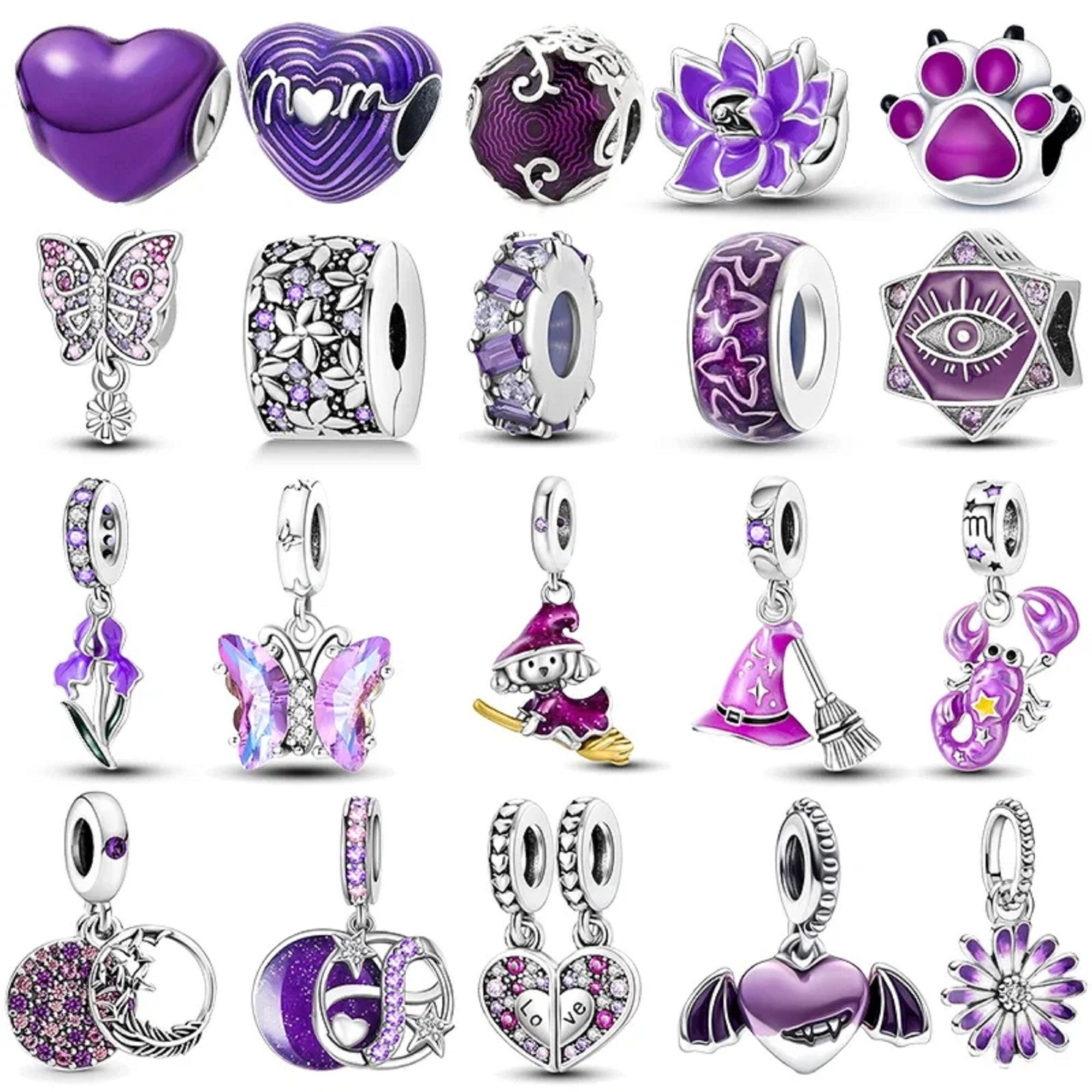 Purple Bracelet Charms Making Kit, Children's Creative Diy Bracelet  Gift,jewelry Making Supplies Jewelry Gift Set,bracelet Making Supplies 