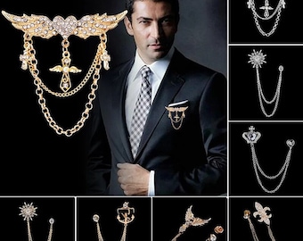 Mehrere Stile Strass Brosche Quaste Revers Pins Anzug Hemdkragen Abzeichen Corsage Broschen für Herren Schmuck Zubehör