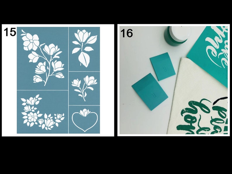 15 Styles Selfadhesive Silk Screen Printing Stencil Festival Themed