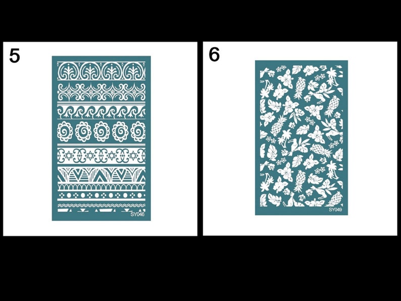 12styles Silk Screen Template for Polymer Clay Reusable Silkscreen ...