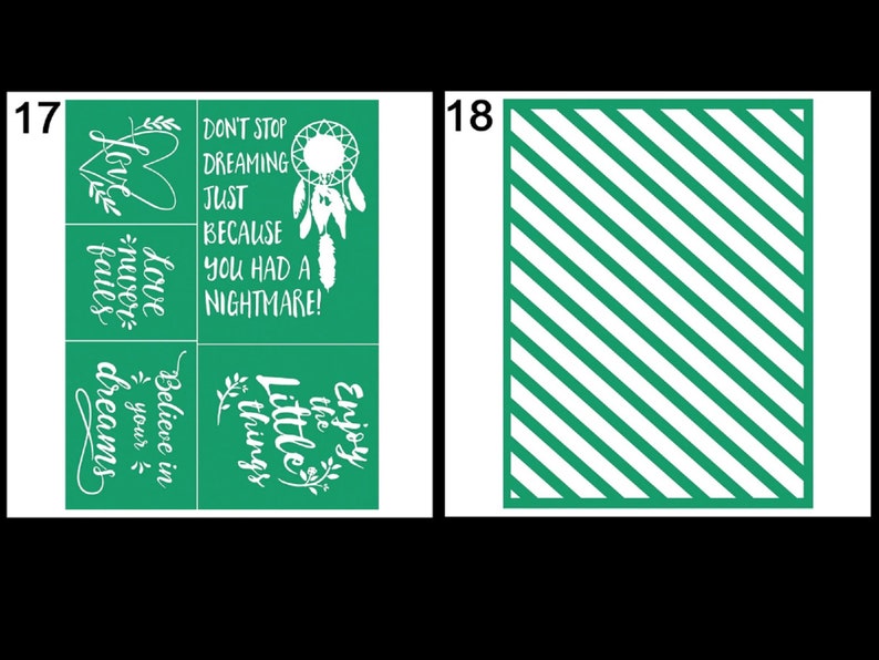15 Styles Selfadhesive Silk Screen Printing Stencil Festival Themed
