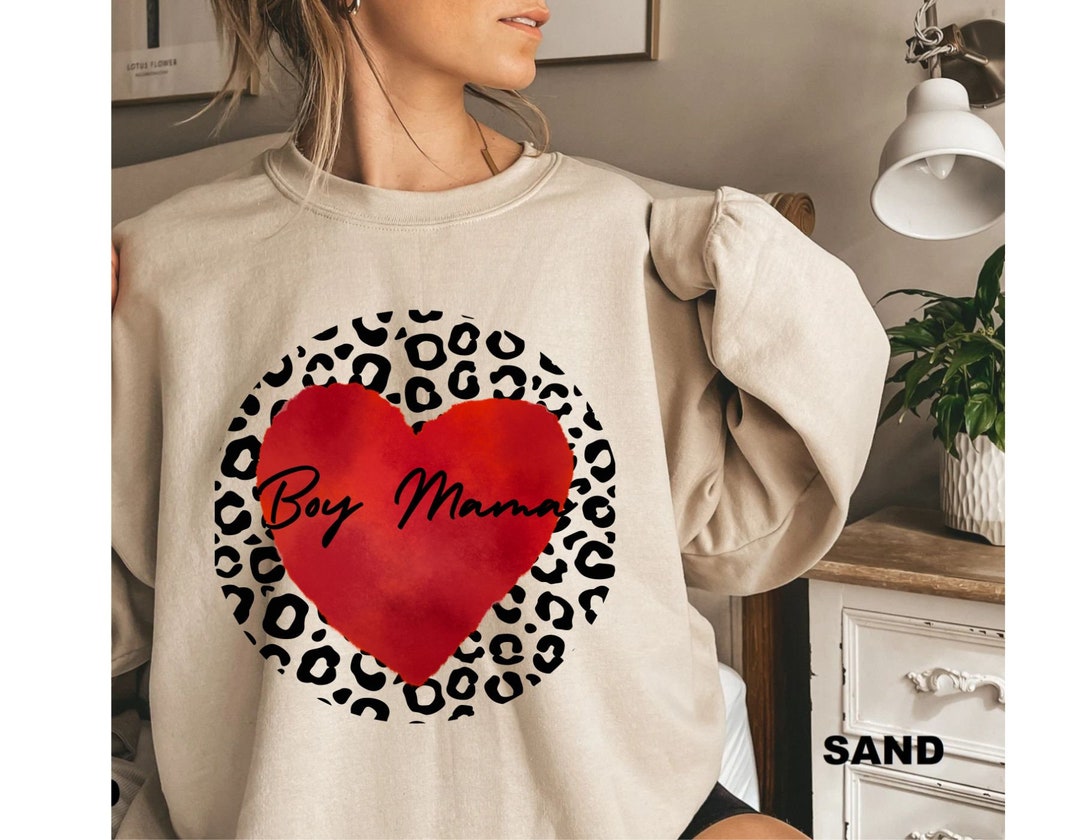 Boy Mama Sweatshirt Mama Leopard Print Sweatshirt Etsy