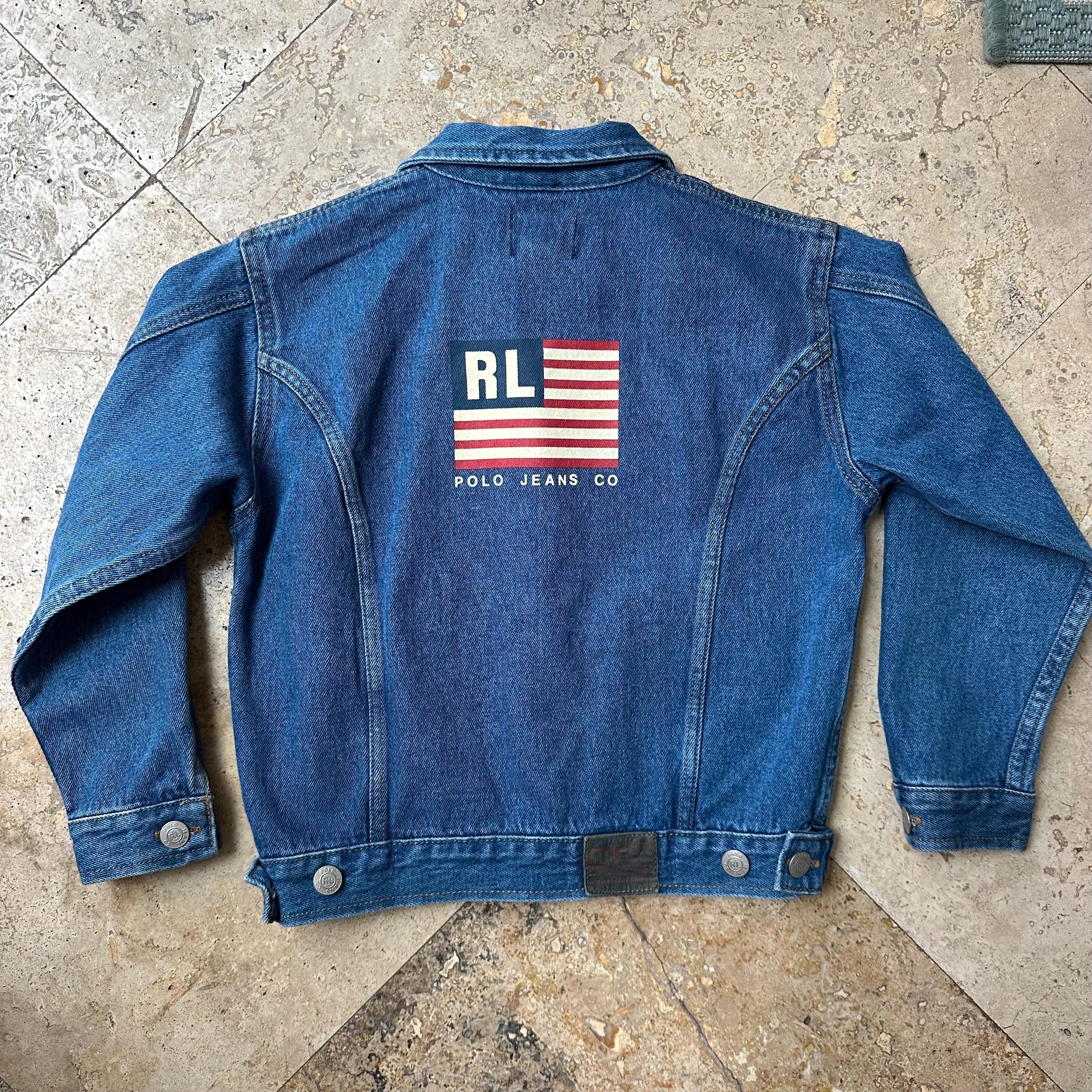 Ralph Lauren Denim Jacket Flag - Etsy