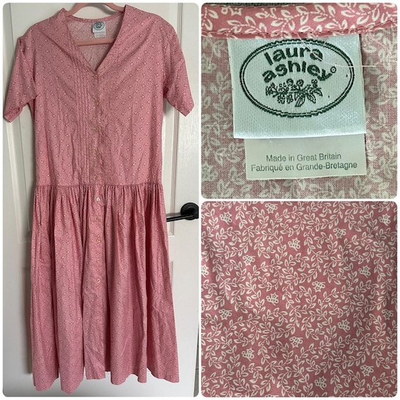 Laura Ashley, Laura Ashley Rose Pink Patterned Dress