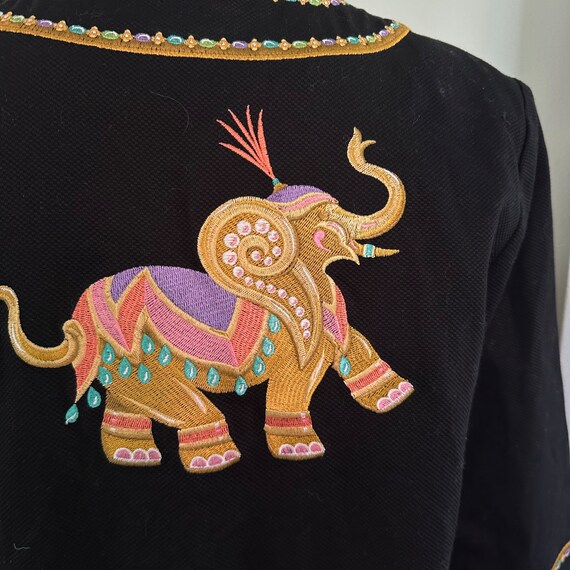 Bob Mackie Wearable Art Elephant Themed Blazer Ja… - image 7