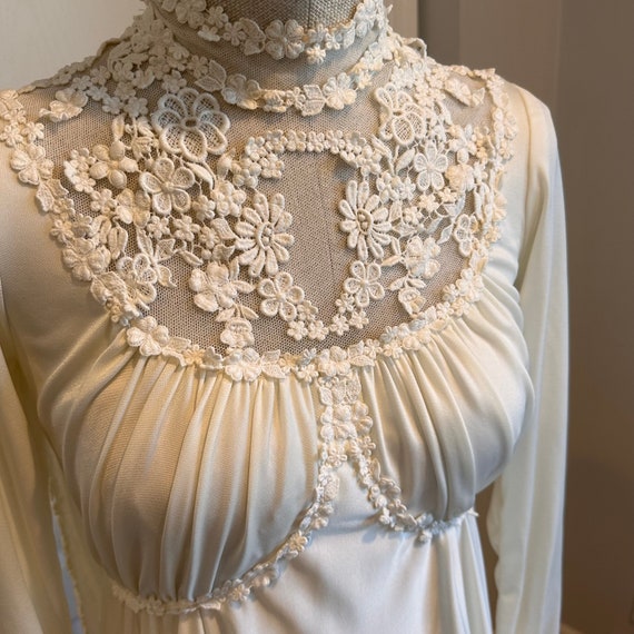 Vintage 1970’s Lace Wedding Gown - image 3