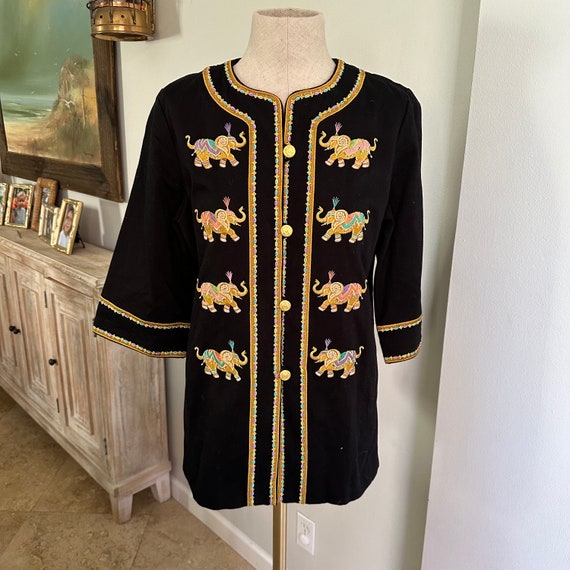 Bob Mackie Wearable Art Elephant Themed Blazer Ja… - image 1