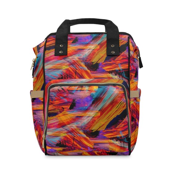 Multicolored Kaleidoscope Diaper Bag Backpack