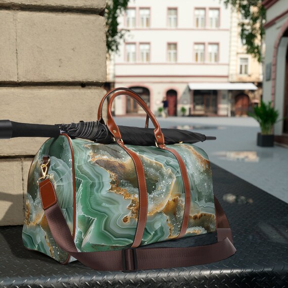 Jade Jewel Pattern Waterproof Weekender Travel Bag: Jade Jewel