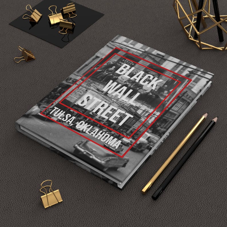 Black Wall Street Tulsa Oklahoma hardcover journal with archival photograph cover