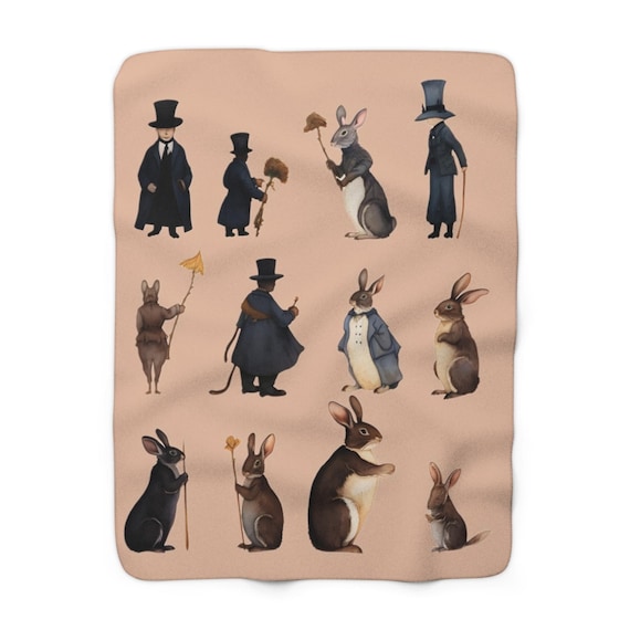 Sherpa Fleece Blanket - Peter Rabbit Inspired Baby Nursery Blanket in pink, Your favorite tales reimagined, Cozy Nursery Bedding, Baby Gift,