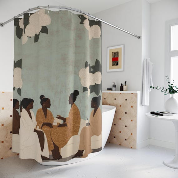 Elegant Spa-Inspired Shower Curtain, Relaxing Home Decor, Bathroom Aesthetic, Gift for Mother's Day, Self-Care Retreat
