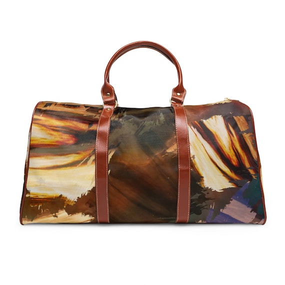 Elegant Brown Town Waterproof Weekender Travel Bag: Brown Town