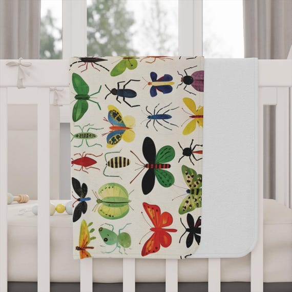 Insect Bug Butterfly Exploration Baby Blanket - Fun & Educational Kids' Throw, Bug-Themed Nursery Decor, Baby Shower Gift, Cozy Playtime