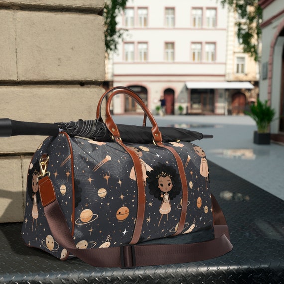 Space Girls Overnight Artisan Menagerie Waterproof Girls Travel Bag: Space Girls