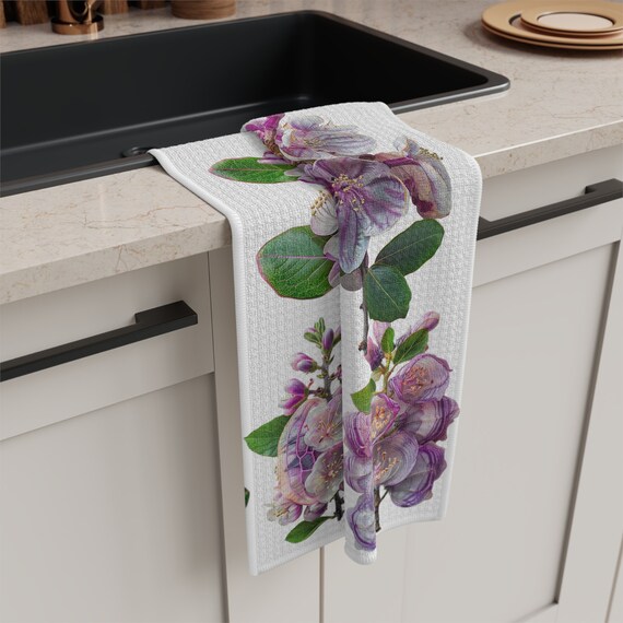 Artisan Menagerie Microfiber Tea Towel: Floral Metamorphosis