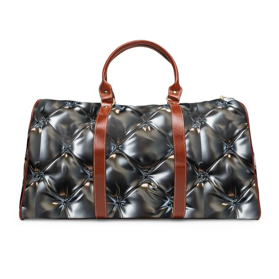 Elegant Faux Leather Puffy Patent Posh Waterproof Weekender Travel Bag: Patent Posh Panther