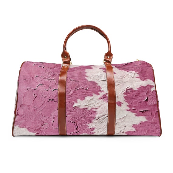 Cow Print-Barbie Girl Western Waterproof Weekender Travel Bag-How Now Pink Cow