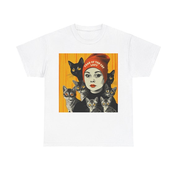 Year of The Cat Lady- Gen X- Cat Ladies For Harris 2024-Unisex Heavy Cotton Tee