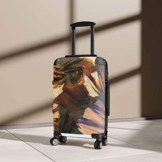 Elegant Brown Pattern Menagerie Suitcases: Brown Town