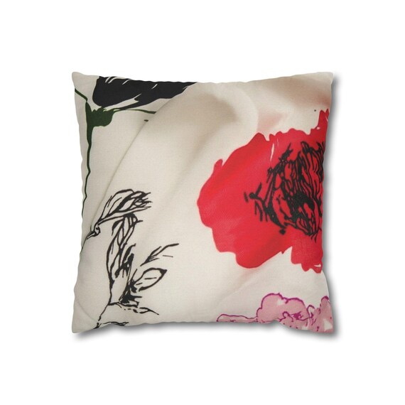 Spring Floral Spun Polyester Square Pillowcase