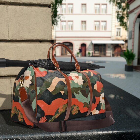Floral Waterproof Travel Bag, Stylish Tote for Vacation, Gym, Overnight Stay, Eco-Friendly Carry-All, Perfect Gift