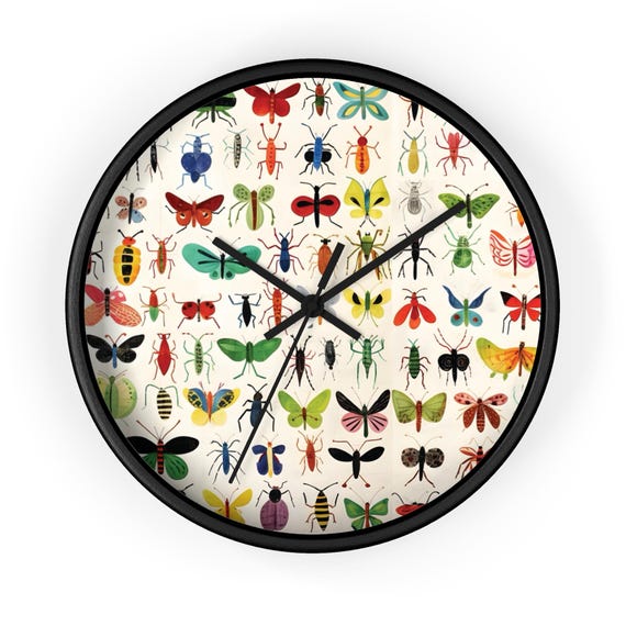 Insect-Inspired Wall Clock | Nature Decor, Bug Wall Art, Entomology Gift, Eclectic Home Accent, Unique Timepiece