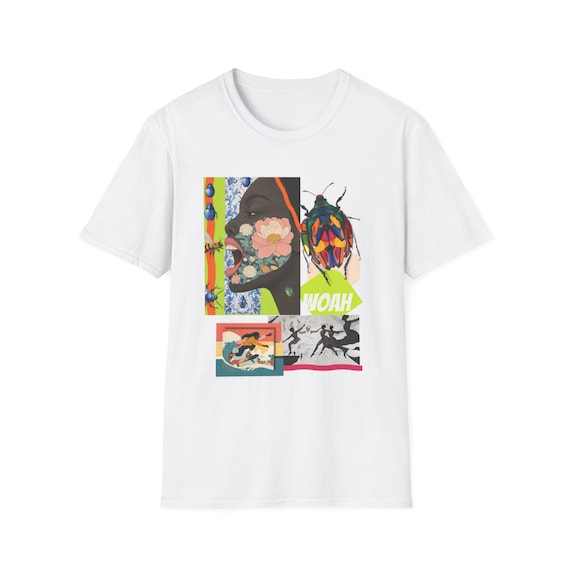 Structured Urban Bugs Unisex T-Shirt, Scrapbook Collage Tee, Insect Lover Gift, Nature Graphic Shirt, Bug Enthusiast Top