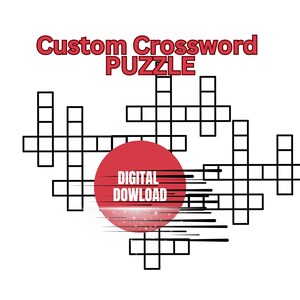 Custom Crossword Puzzle | Digital Download Only | Giant cross word puzzle printable | Up to 100 words | wedding crossword