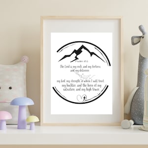 Printable Psalm 18:2  Christian wall art Poster // The Lord is my rock, and my fortress