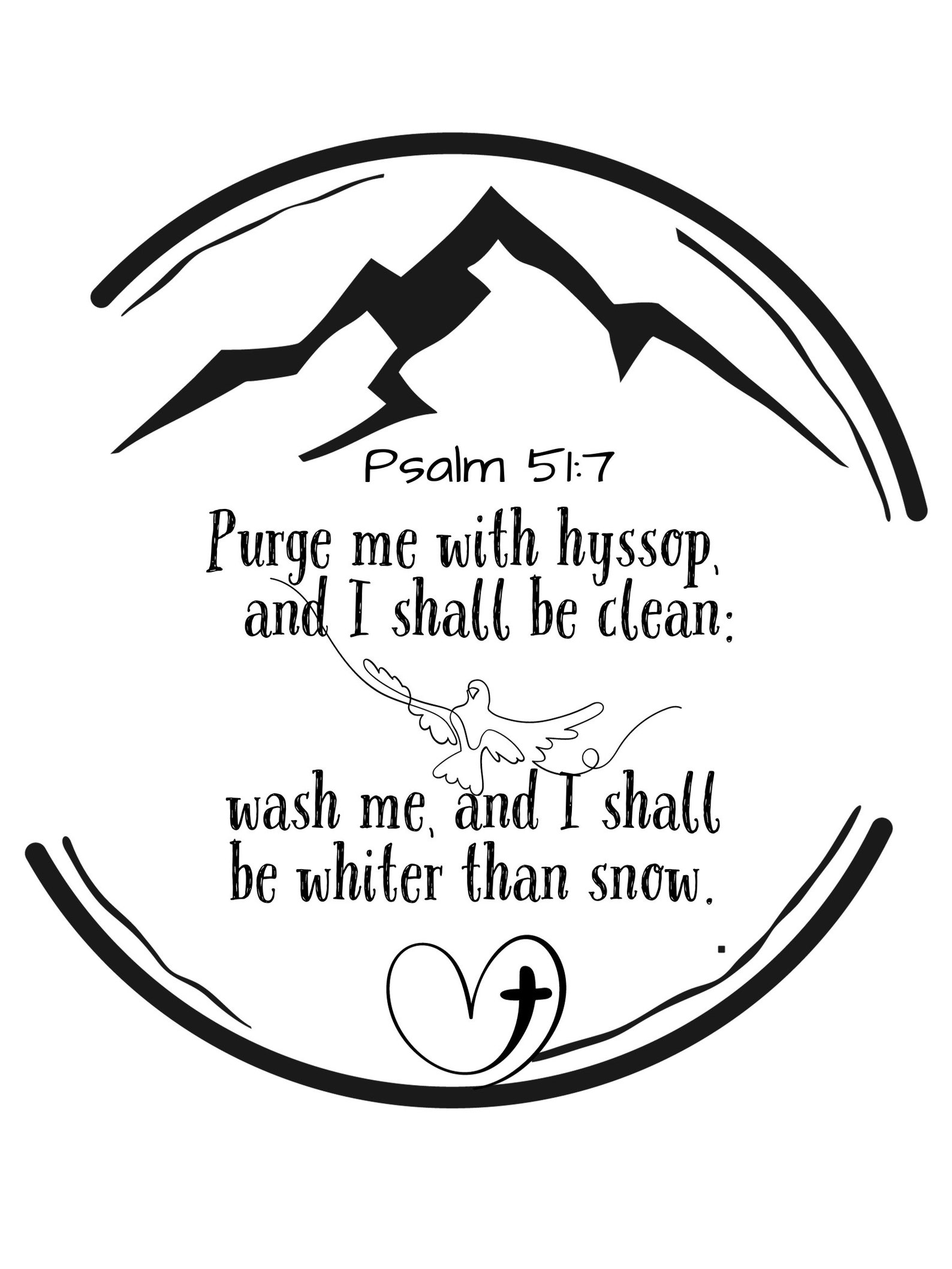 Printable Psalm 51:7 Kjv Christian Wall Art Poster // Purge Me With ...