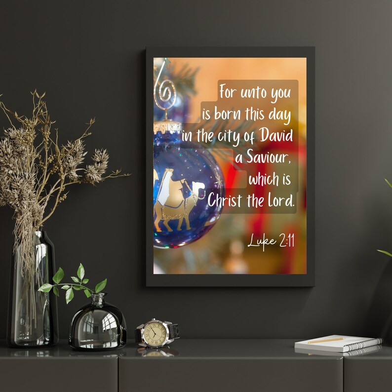 Luke 2 11 // Christmas Printables, Unto You is Born This Day Wall Art, Colorful Printable Luke 2 ...